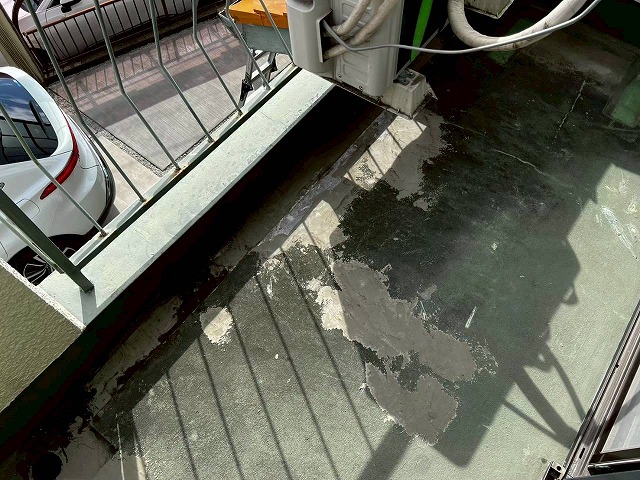 加古川市　ベランダの現況
